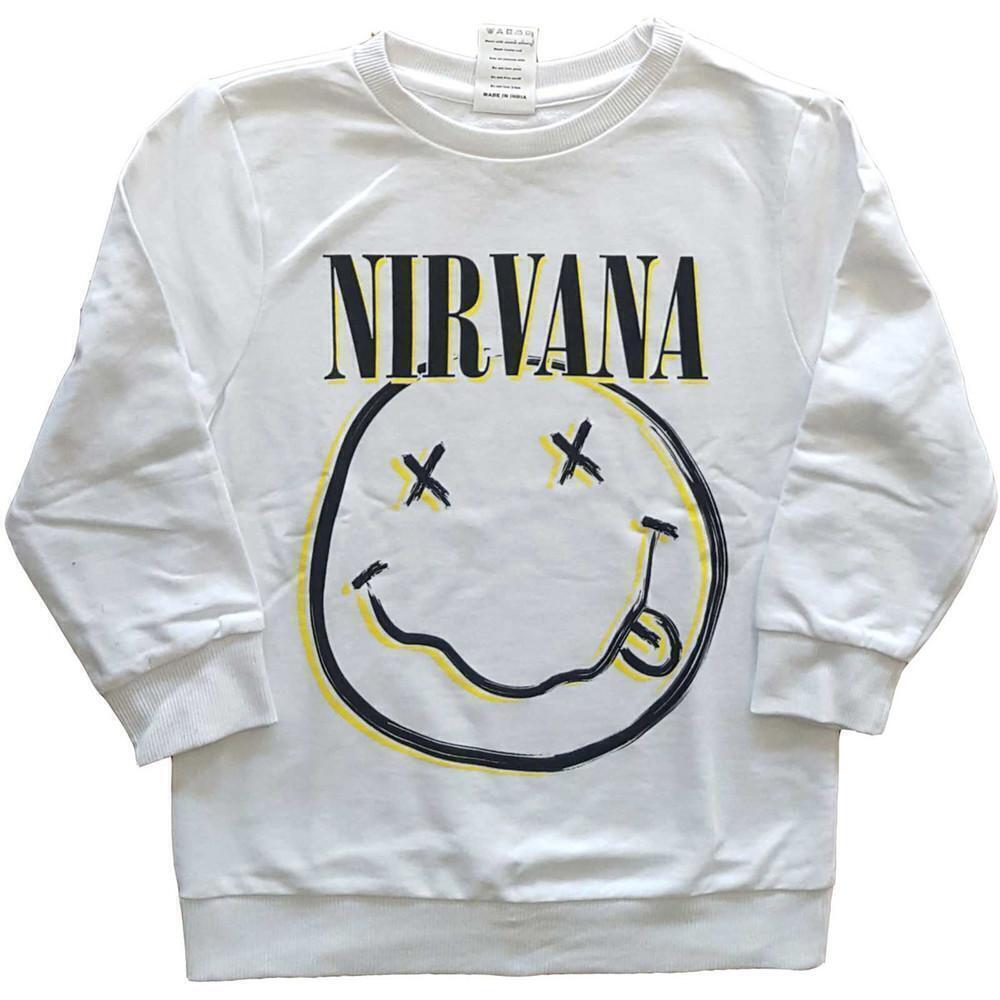 Nirvana Inverse Smiley Kids Grunge Rock Music Fan Cozy Sweatshirt